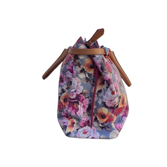 NWOT Cavalcanti Floral  Multi Leather Shoulder Bag, Tote Made In Italy - Picture 2 of 13